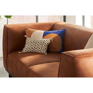 Canapé 2-3 places en cuir aspect vieilli marron cognac morris