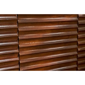 Buffet en bois foncé manguier massif et métal noir 3 portes l140 cm onda