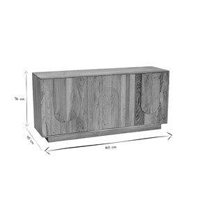 Buffet en bois massif gravé 3 portes l160 cm ark