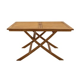 Table de jardin pliante carrée en bois massif l140 cm santiago