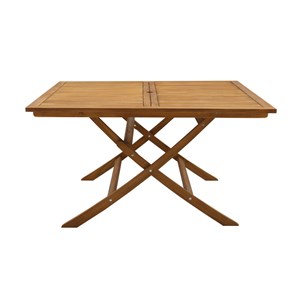 Table de jardin pliante carrée en bois massif l140 cm santiago