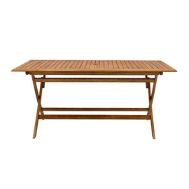 Table de jardin pliante rectangulaire en bois massif l170 cm santiago