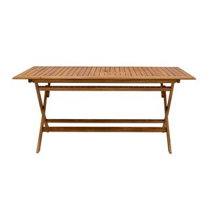 Table de jardin pliante rectangulaire en bois massif l170 cm santiago