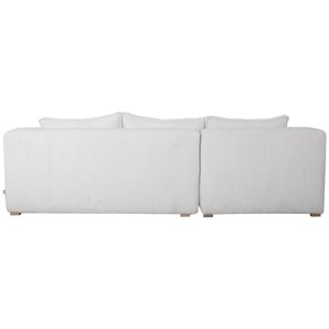 Canapé d'angle gauche en tissu velours côtelé écru 3-4 places panam