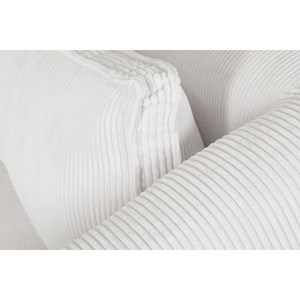 Canapé d'angle gauche en tissu velours côtelé écru 3-4 places panam