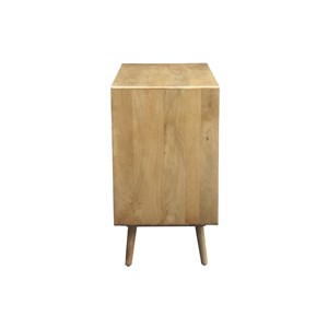 Commode en bois manguier massif et cannage rotin 3 tiroirs l90 cm acange
