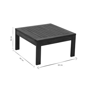 Table basse de jardin carré en bois massif l60 cm salvador