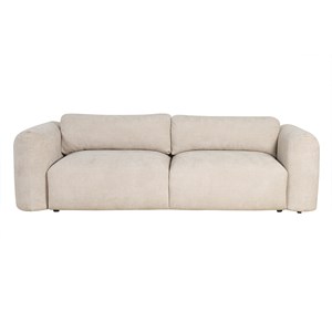 Canapé convertible avec coffre 4 places en tissu velours chenille beige crush