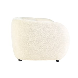 Canapé 3-4 places en tissu bouclette blanc cassé mochi