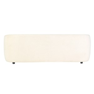 Canapé 3-4 places en tissu bouclette blanc cassé mochi