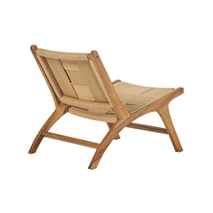 Fauteuil lounge en bois teck massif et corde tressée yari