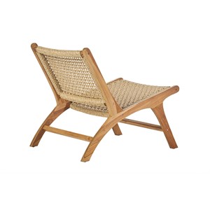 Fauteuil lounge en bois teck massif et corde tressée sumba