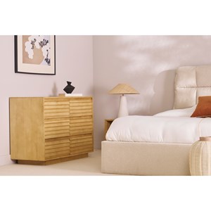 Commode en bois manguier massif 6 tiroirs l110 matcha