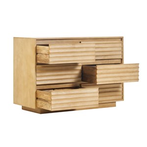 Commode en bois manguier massif 6 tiroirs l110 matcha