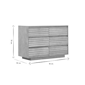 Commode en bois manguier massif 6 tiroirs l110 matcha