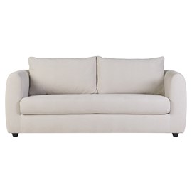 Canapé convertible 3 places en tissu effet velours beige harlo