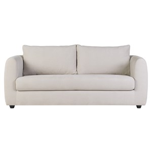 Canapé convertible 3 places en tissu effet velours beige harlo