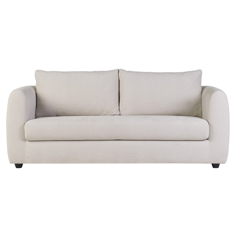 Canapé convertible 3 places en tissu effet velours beige harlo