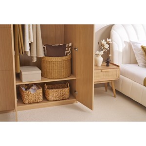 Armoire dressing avec penderie finition bois chêne l90 cm garence