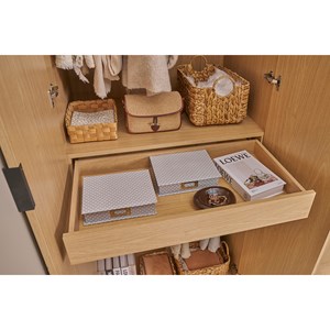 Armoire dressing avec 2 penderies finition bois chêne l90 cm garence
