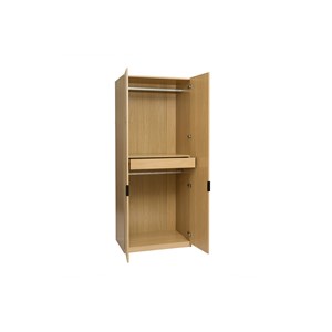 Armoire dressing avec 2 penderies finition bois chêne l90 cm garence