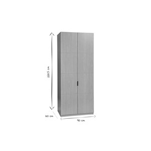 Armoire dressing avec 2 penderies finition bois chêne l90 cm garence