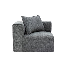 Module d'angle gauche pour canapé en tissu chiné gris foncé kerry