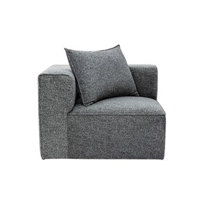 Module d'angle gauche pour canapé en tissu chiné gris foncé kerry