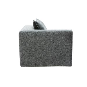 Module d'angle gauche pour canapé en tissu chiné gris foncé kerry