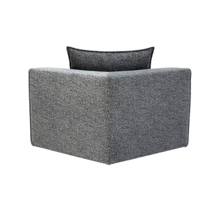 Module d'angle gauche pour canapé en tissu chiné gris foncé kerry