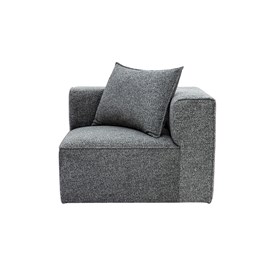 Module d'angle droit pour canapé en tissu chiné gris foncé kerry