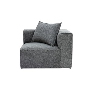 Module d'angle droit pour canapé en tissu chiné gris foncé kerry