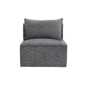 Module droit pour canapé en tissu chiné gris foncé kerry