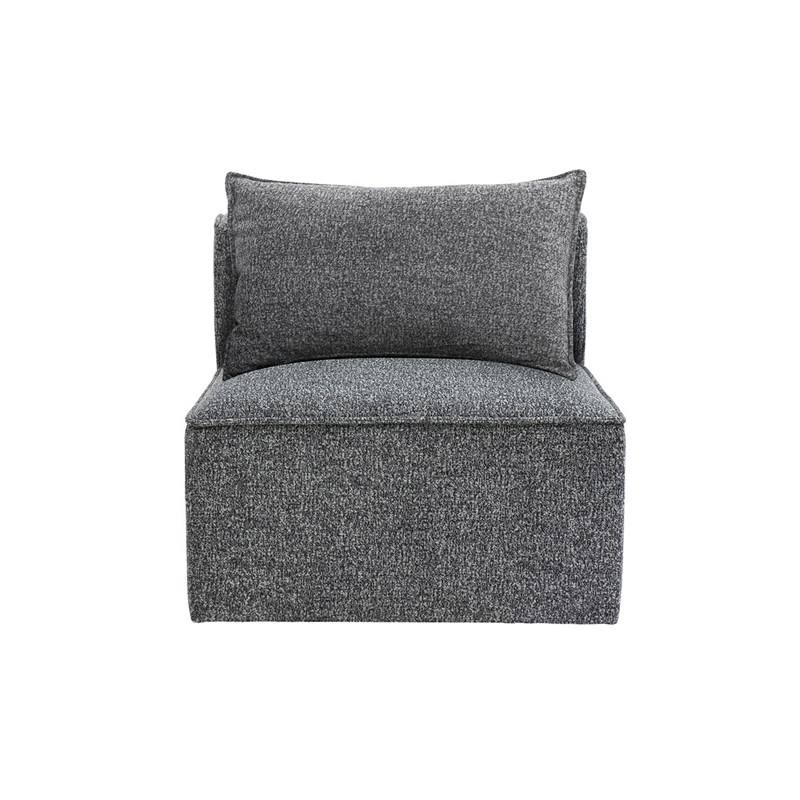 Module droit pour canapé en tissu chiné gris foncé kerry