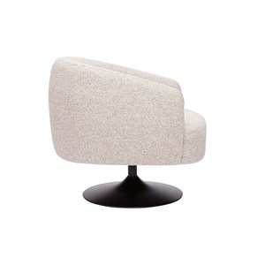 Fauteuil pivotant en tissu effet bouclette beige et métal noir bowie