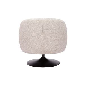 Fauteuil pivotant en tissu effet bouclette beige et métal noir bowie