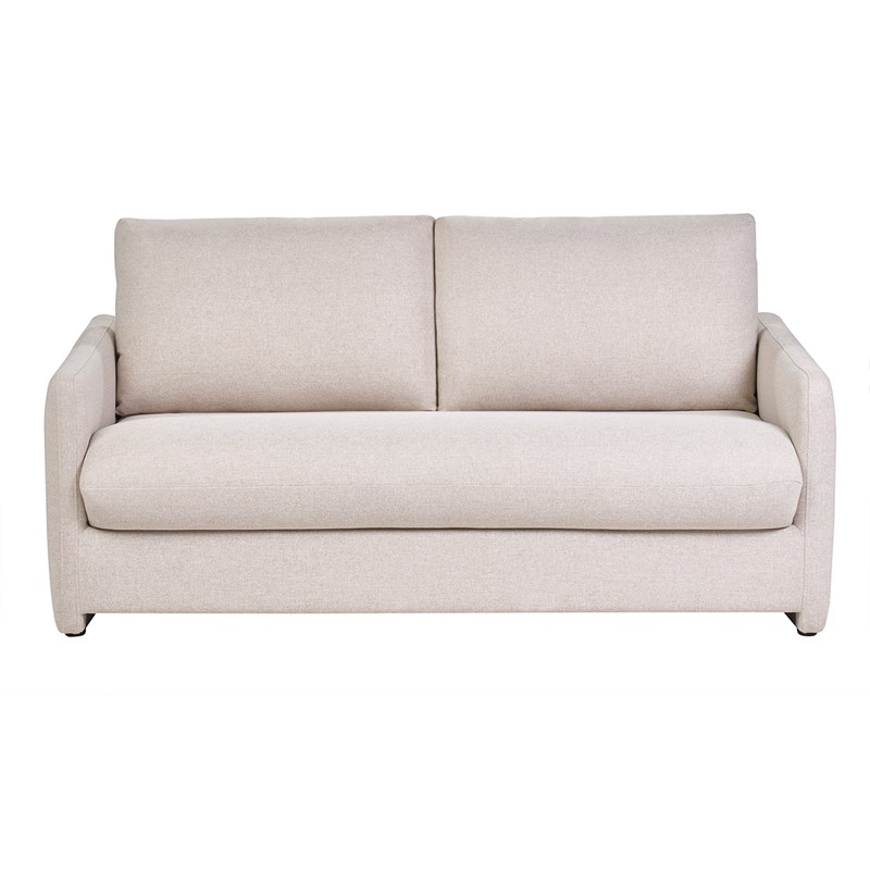 Canapé convertible 2 places en tissu beige crème paulin