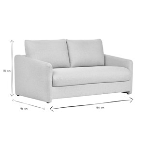Canapé convertible 2 places en tissu beige crème paulin
