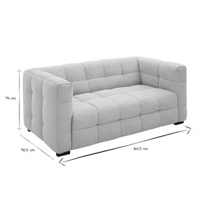 Canapé 2 places en tissu effet velours texturé beige corto