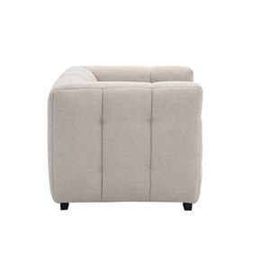 Fauteuil en tissu effet velours texturé beige corto
