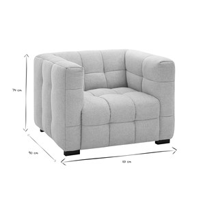 Fauteuil en tissu effet velours texturé beige corto