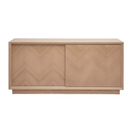Buffet bas avec portes coulissantes en bois clair chêne l160 cm arrow