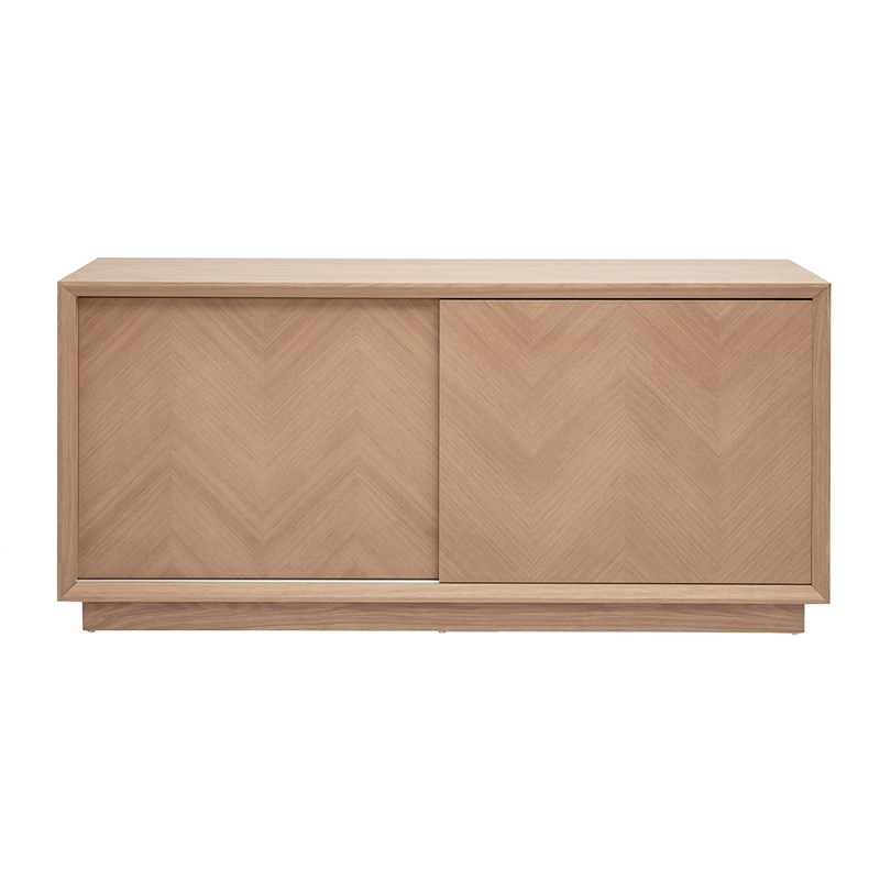 Buffet bas avec portes coulissantes en bois clair chêne l160 cm arrow
