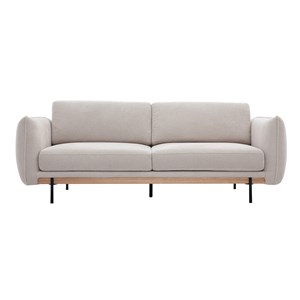 Canapé 3 places en tissu chenille beige et métal noir todd