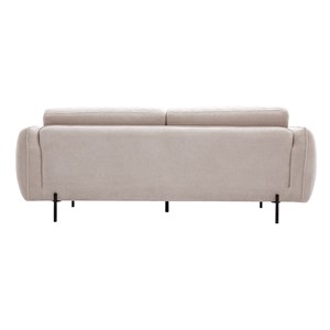 Canapé 3 places en tissu chenille beige et métal noir todd