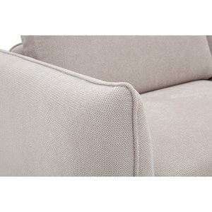 Canapé 3 places en tissu chenille beige et métal noir todd