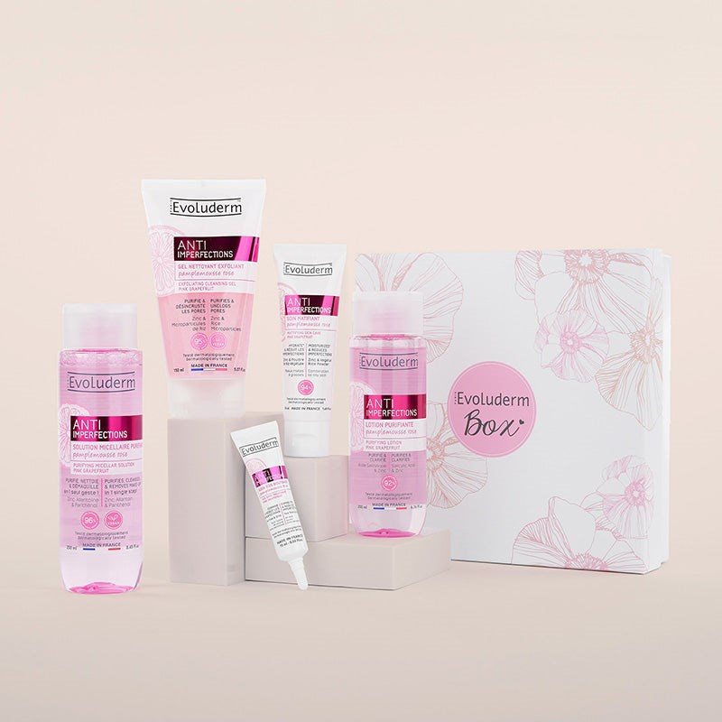 Evoluderm - coffret peau zéro défaut anti-imperfections - box flower
