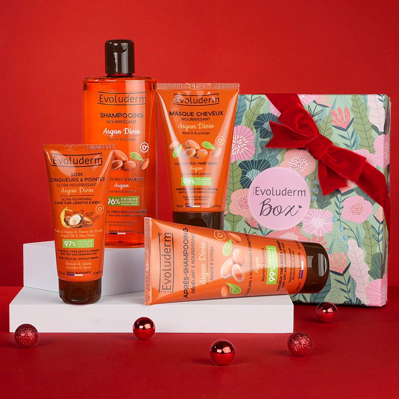 Evoluderm - coffret cheveux argan divin - box jungle