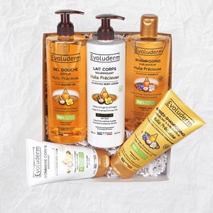 Evoluderm - coffret soyeux corps et cheveux huile précieuse - box eternelle
