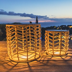 Lot de 2 tables basses solaire marron nerita